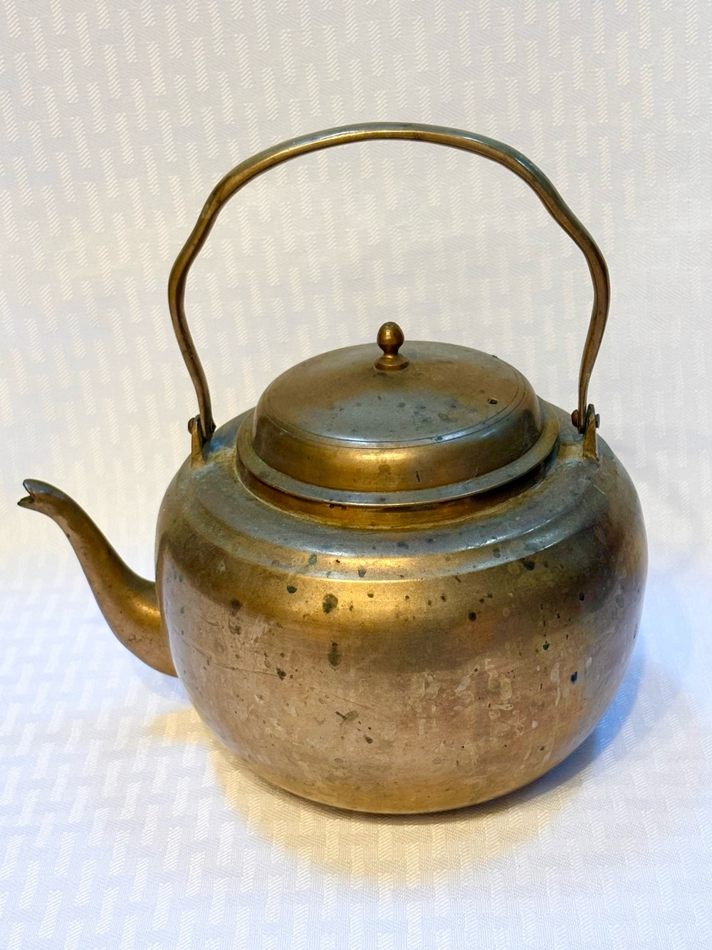 Brass Teapot Kettle with Handle - Antique-Style Brown Finish